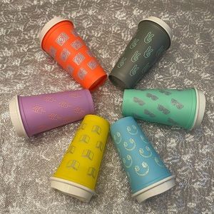 NEW SALE🖍Starbucks 2022 Back to School Box of 6 Grande Emoji Icon Hot Cups